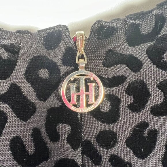 NWT TOMMY HILFIGER Flutter Short Sleeve Velvet Leopard Print Sheath Dress Sz 8 - Picture 12 of 15